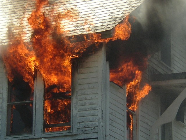 One of the many fires during the training burns.